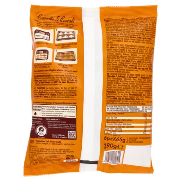 Tre Marie Cornetto 5 Cereali con farcitura ai frutti di bosco 6 x 65 g