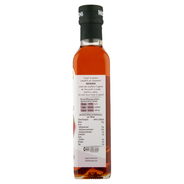 Monini Condimento Aromatizzato Aglio e Peperoncino a Base di Olio Extravergine di Oliva 250 ml