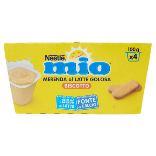 NESTLÉ MIO Merenda al Latte Biscotto 4 Vasetti da 100g