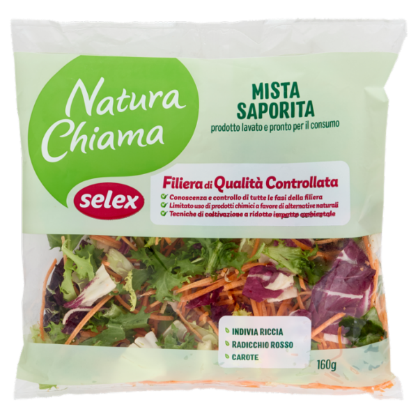 Selex Natura Chiama Insalata Mista Saporita Lavata e Pronta per il Consumo 160 g
