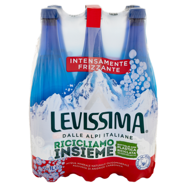 LEVISSIMA, Acqua Intensamente Frizzante 25% RPET 6 x 1 L