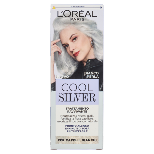 L'Oréal Paris Cool Silver Bianco Perla Trattamento Ravvivante, per Capelli Bianchi, 114 ml