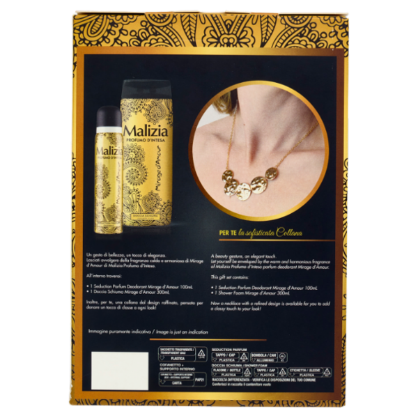Malizia Profumo d'Intesa Mirage d'Amour Seduction Parfum Deodorant 100 mL + Doccia Schiuma 300 mL