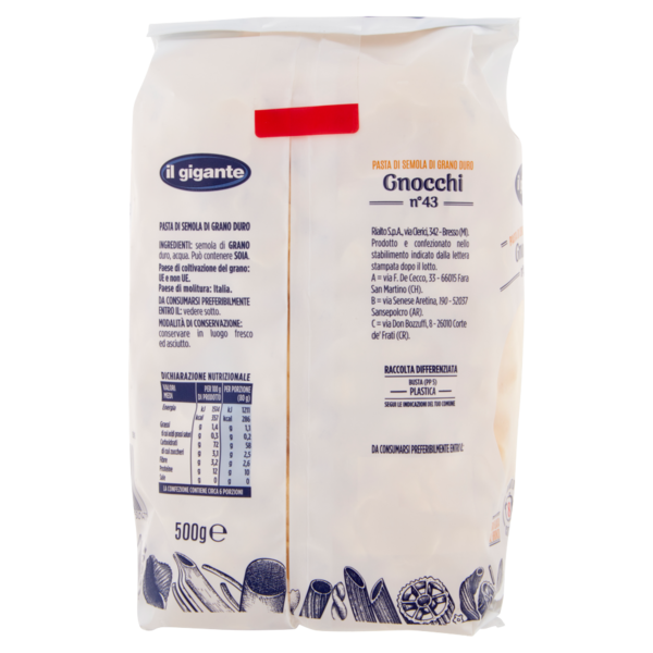 IL GIGANTE Gnocchi n°43 500 g