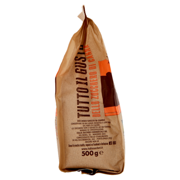 Italia Zuccheri Dark Brown Zucchero Grezzo di Canna 500 g