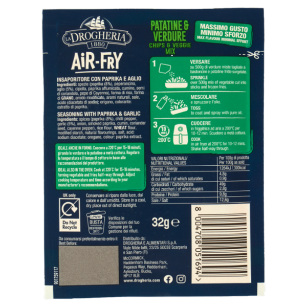 La Drogheria 1880 Air - Fry Patatine & Verdure 32 g