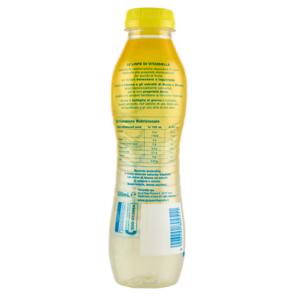 Vitasnella Le Linfe Detox con Limone, Menta, Zenzero 500 mL