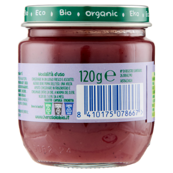 Hero Solo Bio Mela, Fragola e Mirtillo 120 g