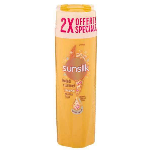 sunsilk Morbidi e Luminosi Shampoo per Capelli Secchi 2 x 250 mL