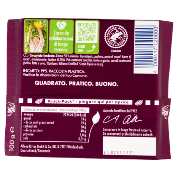 Ritter Sport Fondente 100 g