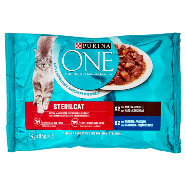PURINA ONE Single Serve - Sterilcat - Anatra e Sardine - 4x85g