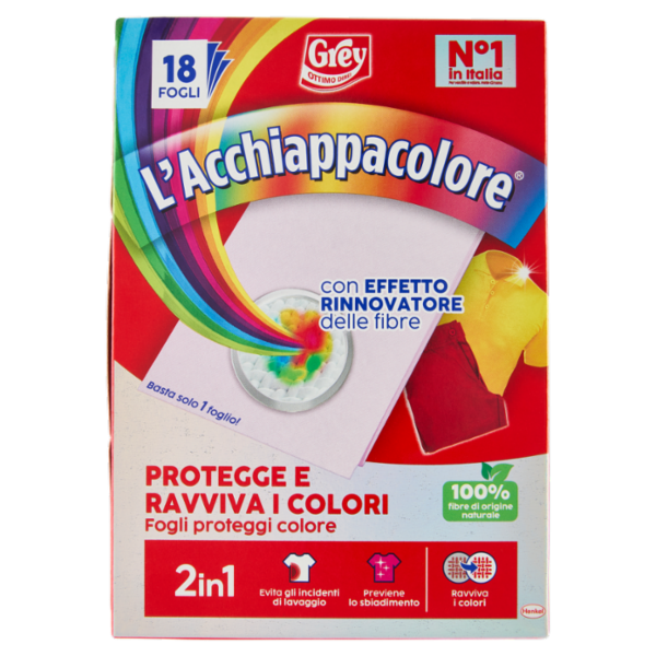 GREY l'Acchiappacolore Protegge e Ravviva i Colori 18 Fogli