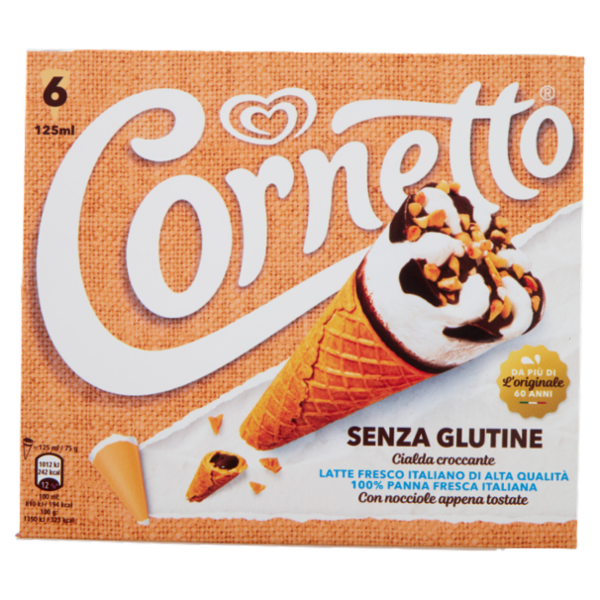 Cornetto Algida Senza Glutine 6 Gelati 450 g