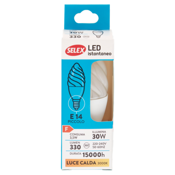 Selex Lampadina Led Tortiglione E14 4W Luce Calda