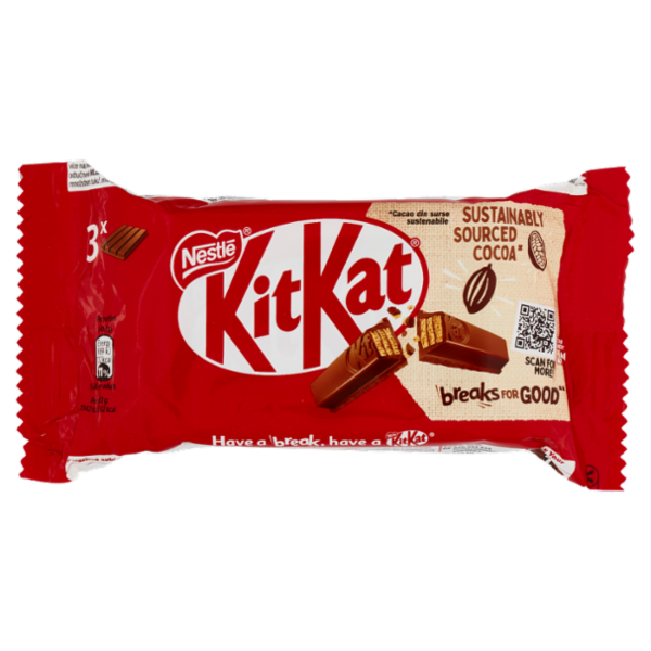 KITKAT Original Wafer ricoperto di Cioccolato al Latte 3 snack da 41,5g