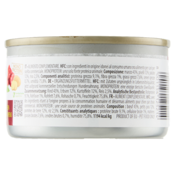 almo nature HFC Natural Manzo con Patate e Piselli 95 g