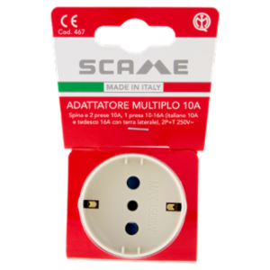 Scame Adattatore Multiplo 10A Spina e 2 Prese 10A, 1 Presa 10-16A, 2P+T 250V