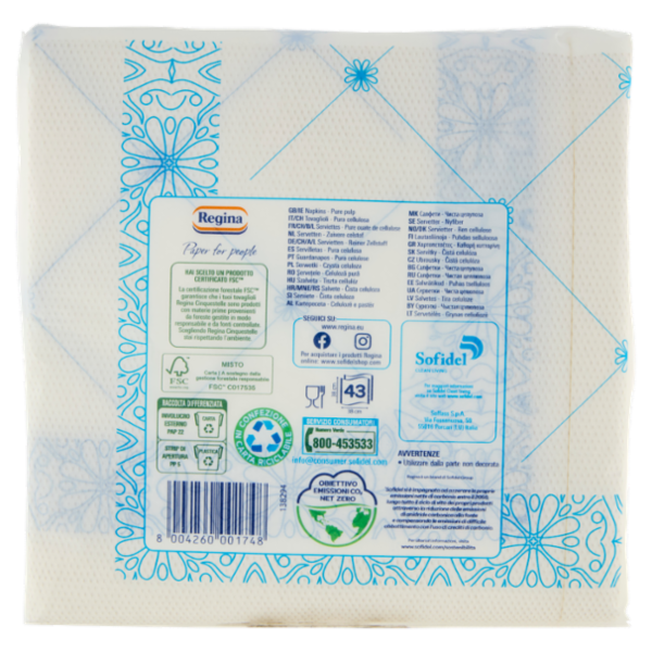 Regina Cinquestelle tovaglioli 2 veli 38x38 43 pz