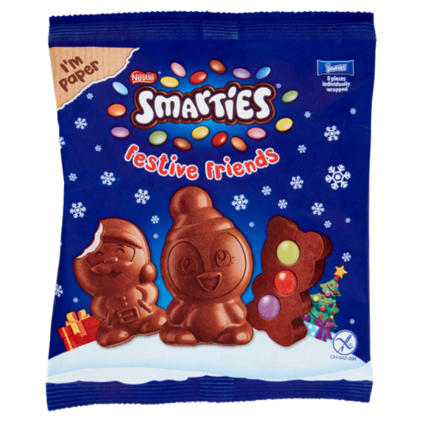 NESTLÉ Smarties Festive Friends Snack cioccolato al latte sacchetto 65g