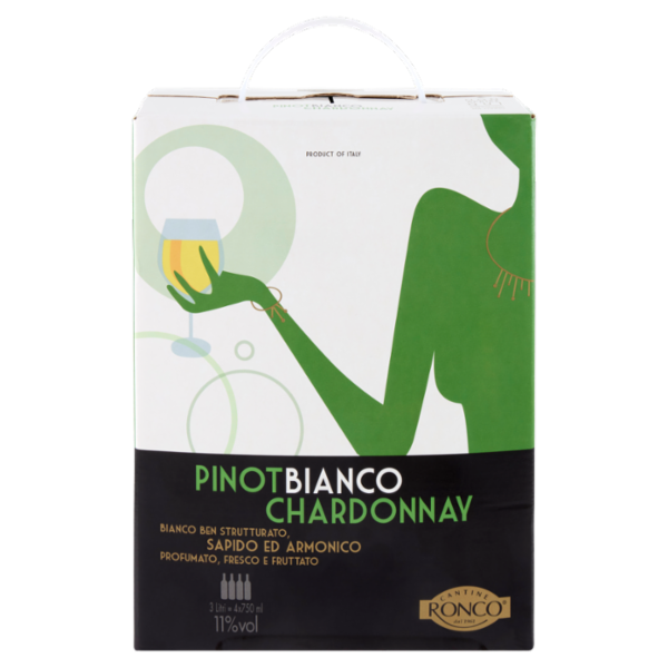 Cantine Ronco Pinot Bianco Chardonnay Rubicone IGT 3 l