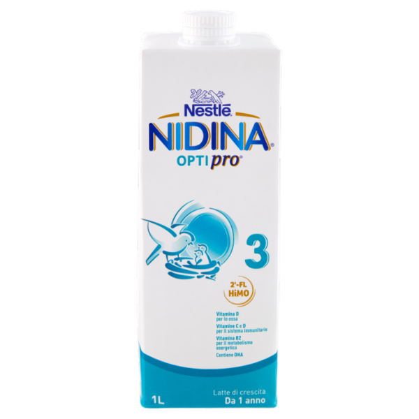 NESTLÉ NIDINA Optipro 3 Latte di crescita liquido per bambini da 1 anno Brick 1L