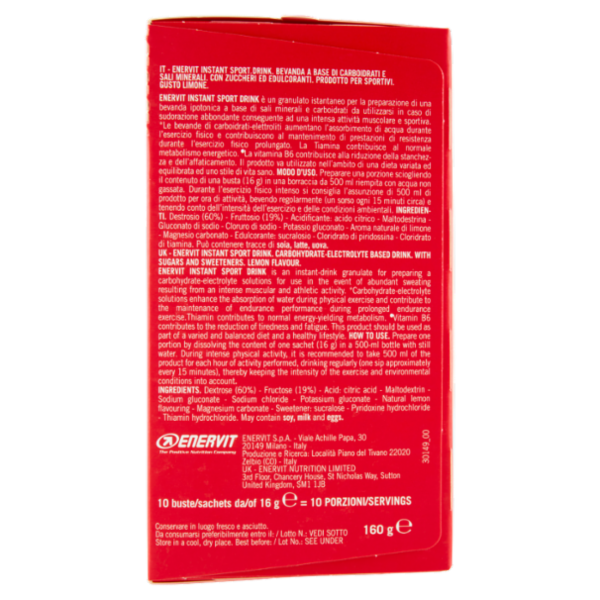 Enervit Instant Sport Drink Lemon Flavour 10 x 16 g