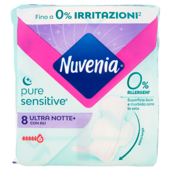 Nuvenia pure sensitive Ultra Notte+ con Ali 8 pz