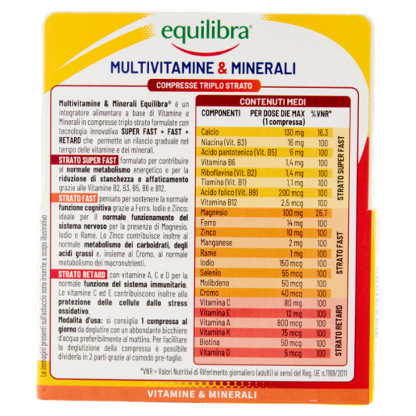 equilibra Multivitamine & Minerali Compresse Triplo Strato 30 x 1,35 g