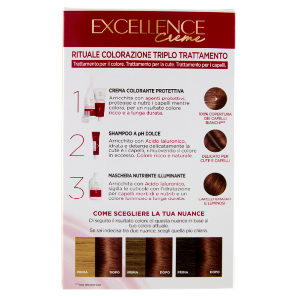 L'Oréal Paris Excellence Creme Colorazione Triplo Trattamento Castano Mogano Ramato 4.54