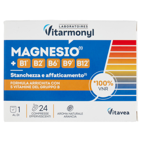 Laboratoires Vitarmonyl Magnesio⁽ ⁾ + B1*, B2*, B6*, B9*, B12* 24 Compresse Effervescenti 67,2 g