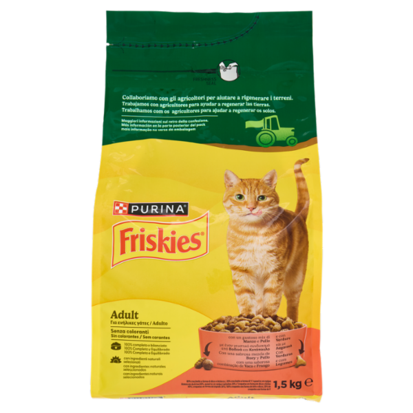 PURINA FRISKIES Adult Manzo e Pollo e con Verdure 1,5kg