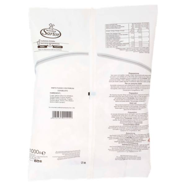 Cucina Sartor Misto Funghi con Porcini Congelato 1000 g