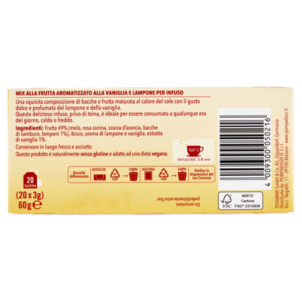 Pompadour Infuso Vaniglia Lampone bustine 20 x 3 g