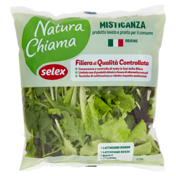 Selex Natura Chiama Misticanza Lavata e Pronta per il Consumo 125 g