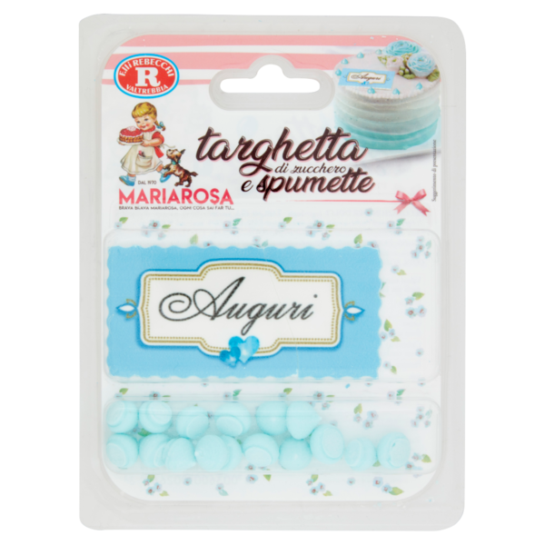 Mariarosa targhetta di zucchero e spumette 17 g