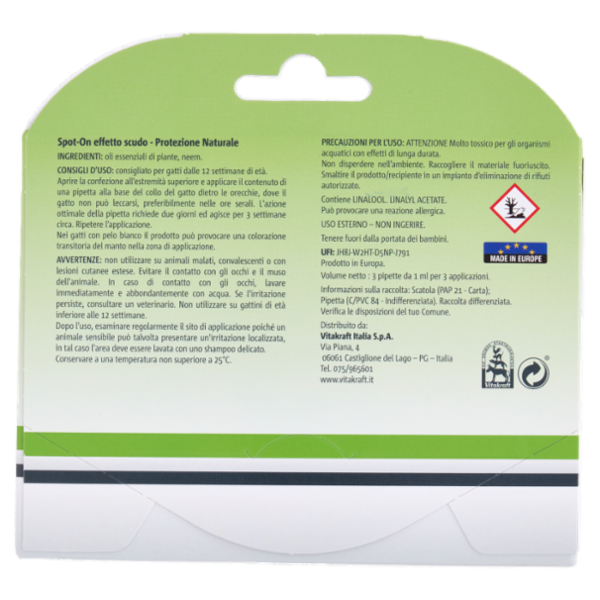Vitakraft Spot-on Effetto Scudo Per gatti 3 pezzi da 1 ml
