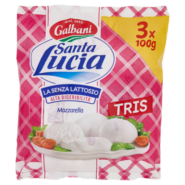 Galbani Santa Lucia Mozzarella Tris la Senza Lattosio 3 x 100 g