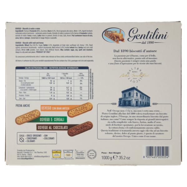 Gentilini Osvego al malto e miele 4 x 250 g