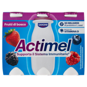 ACTIMEL, Yogurt Da Bere Con Vit B6 e D Per Il Sistema Immunitario, Gusto Frutti Di Bosco, 6X100G