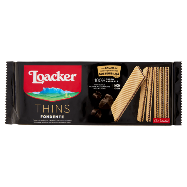 Loacker Thins Fondente Wafer con crema al Cioccolato Fondente wafers 150g
