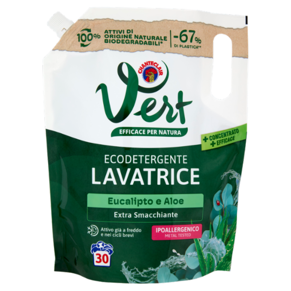 Vert di Chanteclair Ecodetergente Lavatrice Eucalipto e Aloe 1200 ml