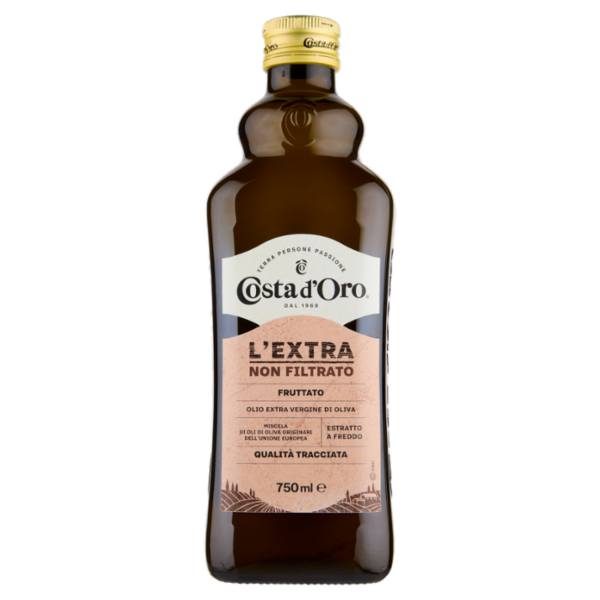 Costa d'Oro l'Extra Non Filtrato Fruttato Olio Extra Vergine di Oliva 750 ml