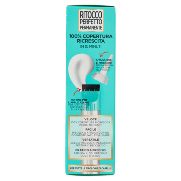 L'Oréal Paris Colorazione Ritocco Perfetto Permanente, 100% Copertura Ricrescita, 7 Biondo Scuro