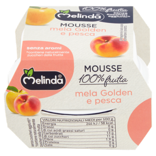 Melinda Mousse mela Golden e pesca 2 x 100 g