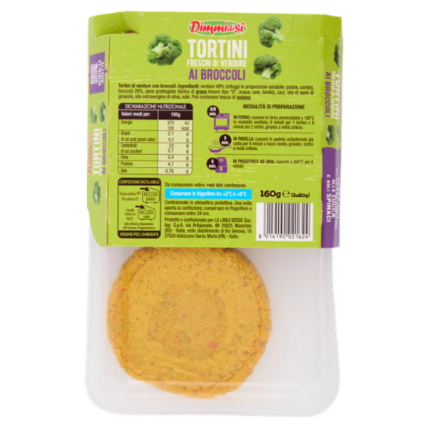 DimmidiSì Tortini Freschi di Verdure ai Broccoli 2 x 80 g