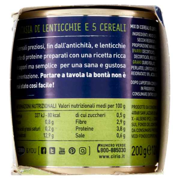 Cirio Legumi e Cereali Fantasia di Lenticchie e 5 Cereali 2 x 200 g