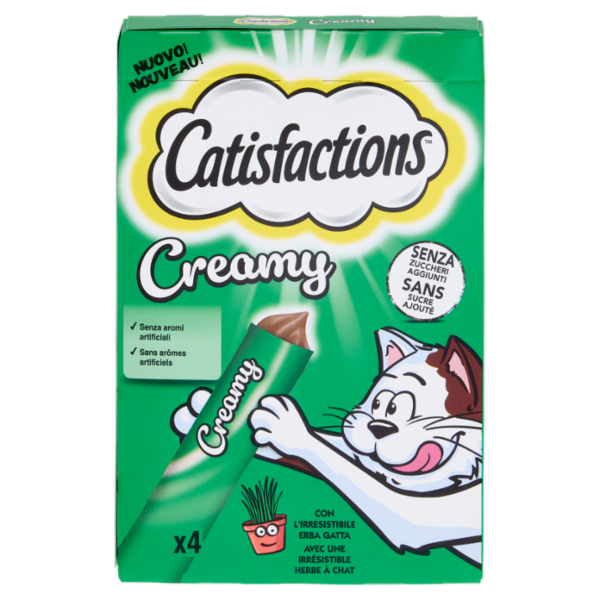 Catisfactions Snack Gatto Creamy Erba Gatta 4 x 10 g