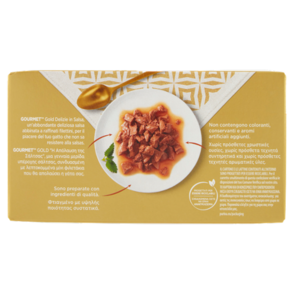 PURINA GOURMET Gold Delizie in Salsa Salmone / Tonno 4x85g