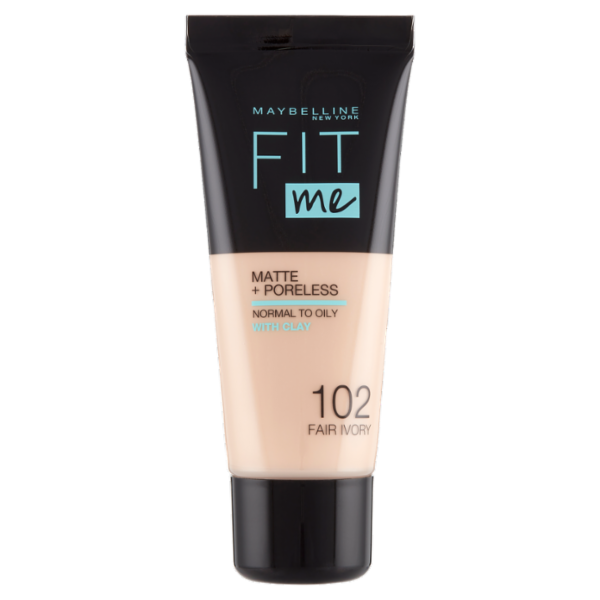 Maybelline New York Fondotinta Fit Me Matte&Poreless, Finish Opacizzante, 102 Fair Ivory