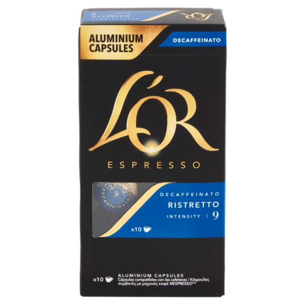 L'Or Espresso Decaffeinato Ristretto 9- 10 Capsule Caffè Comp. con Macchine Nespresso*® Original 52g
